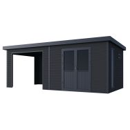 Abri de jardin ONYX 63 - 18m avec auvent composite - anthracite