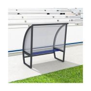 Abri de touche en alu arrière en polycarbonate L1M50 hauteur 1M60 banc