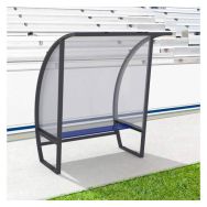 Abri de touche en aluminium arrière en polycarbonate hauteur 2M banc