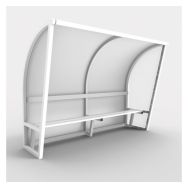 Abri de touche monobloc V2,, structure en aluminium 50x50x3, plastifiée blanc