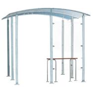 Abri fumeur 4 m² contre un mur version metal zingué + banc