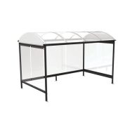 Abri fumeurs Combrailles 4,1x2,4 verre gris anthracite