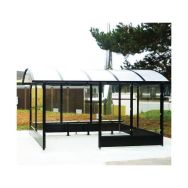Abri fumeurs Standard - 4,5 x 2,5 - Avec retour et bavettes