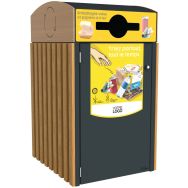 Abri poubelle Multiflux emballages acier/bois - Abri Plus