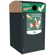 Abri poubelle Multiflux verre - acier - Abri Plus