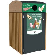 Abri poubelle Multiflux verre - acier/bois - Abri Plus