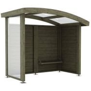 Abri voyageurs Libenter L 262 x 159 x H 224 cm - pin traité