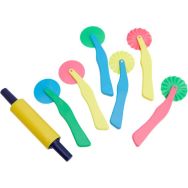 Accessoires de modelage (6 roulettes + 1 rouleau)