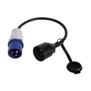 Adaptateur IEC 60309 mâle vers CEE7 femelle tripolaire IP44