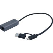 Adaptateur USB C et USB A Metal GIGABIT