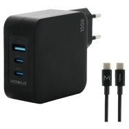Adaptateur secteur 2xUSB-C et USB-A 100W - Mobilis