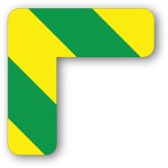 Adhésif angle 90° arrondi LeanStripe - Vert/Jaune - Ergomat