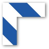 Adhésif angle 90° carré LeanStripe - Bleu/Blanc - Ergomat