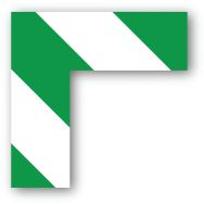 Adhésif angle 90° carré LeanStripe - Vert/Blanc - Ergomat