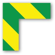 Adhésif angle 90° carré LeanStripe - Vert/Jaune - Ergomat