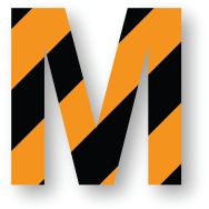 Adhésif de marquage au sol - Lettre/Chiffre - Noir/Orange - Ergomat