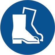 Adhésif de marquage au sol M008-Protection obligatoire pieds-Ergomat