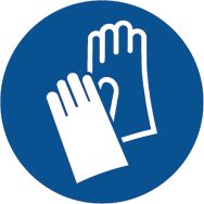 Adhésif de marquage au sol M009-Protection obligatoire mains-Ergomat