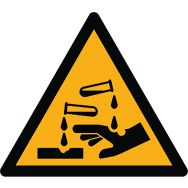 Adhésif de marquage au sol danger W023-Substances corrosives-Ergomat