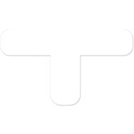 Adhésif de marquage au sol en T arrondi LeanStripe - Blanc - Ergomat