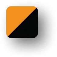 Adhésif en tiret arrondi LeanStripe - Noir/Orange - Ergomat