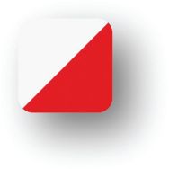 Adhésif en tiret arrondi LeanStripe - Rouge/Blanc - Ergomat