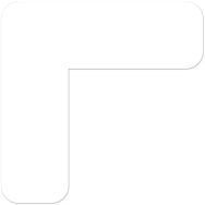 Adhésif marquage au sol angle 90° arrondi LeanStripe - Blanc - Ergomat