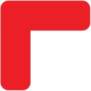 Adhésif marquage au sol angle 90° arrondi LeanStripe - Rouge - Ergomat