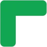 Adhésif marquage au sol angle 90° arrondi LeanStripe - Vert - Ergomat