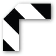 Adhésif marquage au sol demi-angle LeanStripe - Noir/Blanc - Ergomat