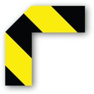 Adhésif marquage au sol demi-angle LeanStripe - Noir/Jaune - Ergomat