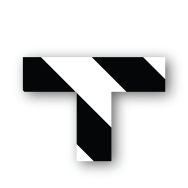 Adhésif marquage au sol en T carré LeanStripe - Noir/Blanc - Ergomat