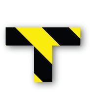 Adhésif marquage au sol en T carré LeanStripe - Noir/Jaune - Ergomat