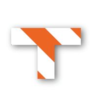 Adhésif marquage au sol en T carré LeanStripe - Orange/Blanc - Ergomat