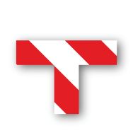 Adhésif marquage au sol en T carré LeanStripe - Rouge/Blanc - Ergomat