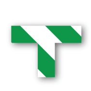 Adhésif marquage au sol en T carré LeanStripe - Vert/Blanc - Ergomat