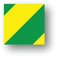 Adhésif marquage au sol tiret carré LeanStripe - Vert/Jaune - Ergomat