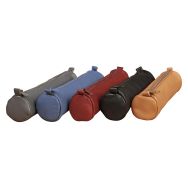 Age Bag trousse cuir petite ronde 18,5xØ4cm assortiment