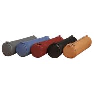 Age Bag trousse cuir ronde 21xØ6cm assortiment