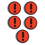 Aimant rond avec symbole ''Point d'exclamation''