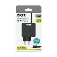 Alimentation secteur USB-C 45W pour ordinateur PC, tablette ou smartphone - Port Designs