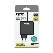 Alimentation secteur USB-C 65W pour ordinateur PC, tablette ou smartphone - Port Designs