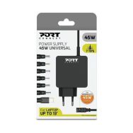 Alimentation secteur universelle pour PC avec 7 embouts 45W - Port Designs