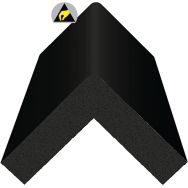 Amortisseur de choc carré - Noir - Ergomat