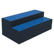 Amphithéâtre Cube Junior 2 niveaux 120 x 60 x 41 cm - noir/bleu