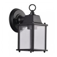 Applique Palerme 4 faces en métal et verre noir