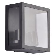 Applique Toscane 2 lumières rectangle en métal et verre noir