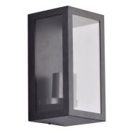 Applique Toscane rectangle en métal et verre noir