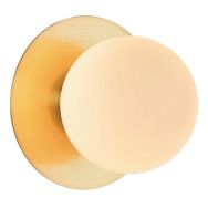 Applique base ronde en métal avec globe en verre noir