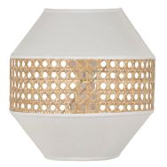 Applique bi-matière, coton et et cannage naturel Corep